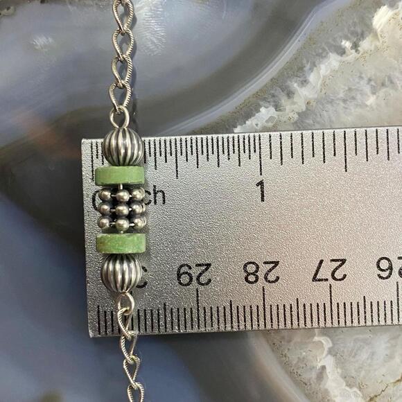 Carolyn Pollack Sterling Green Turquoise Disc Bead Decorated Link Bracelet - Picture 10 of 10